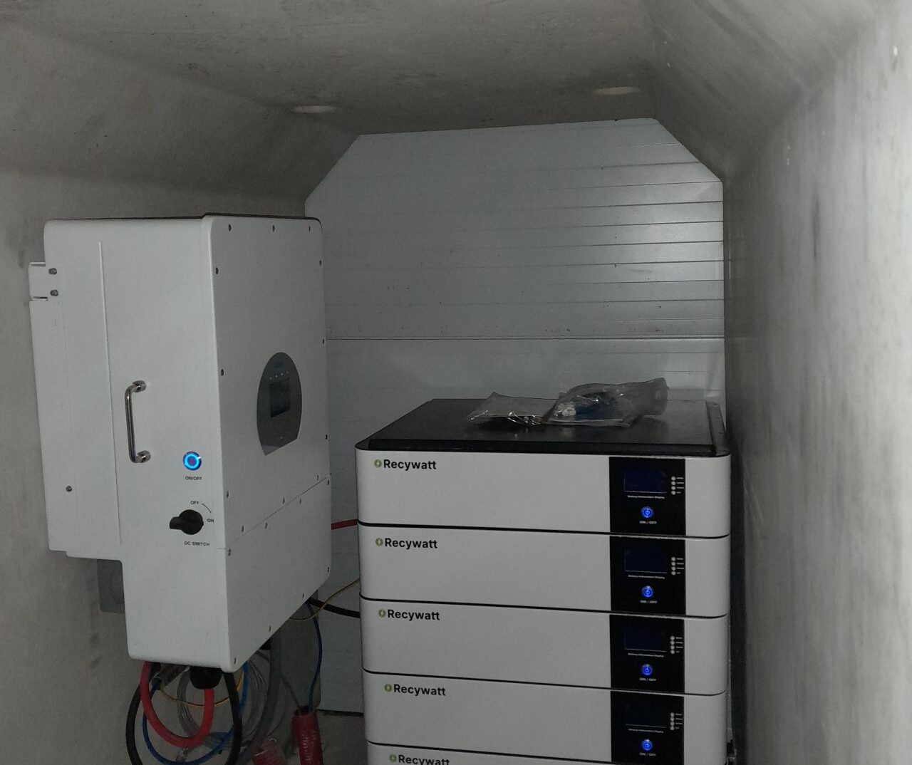 Batterij op boerderij Batterij op boerderij